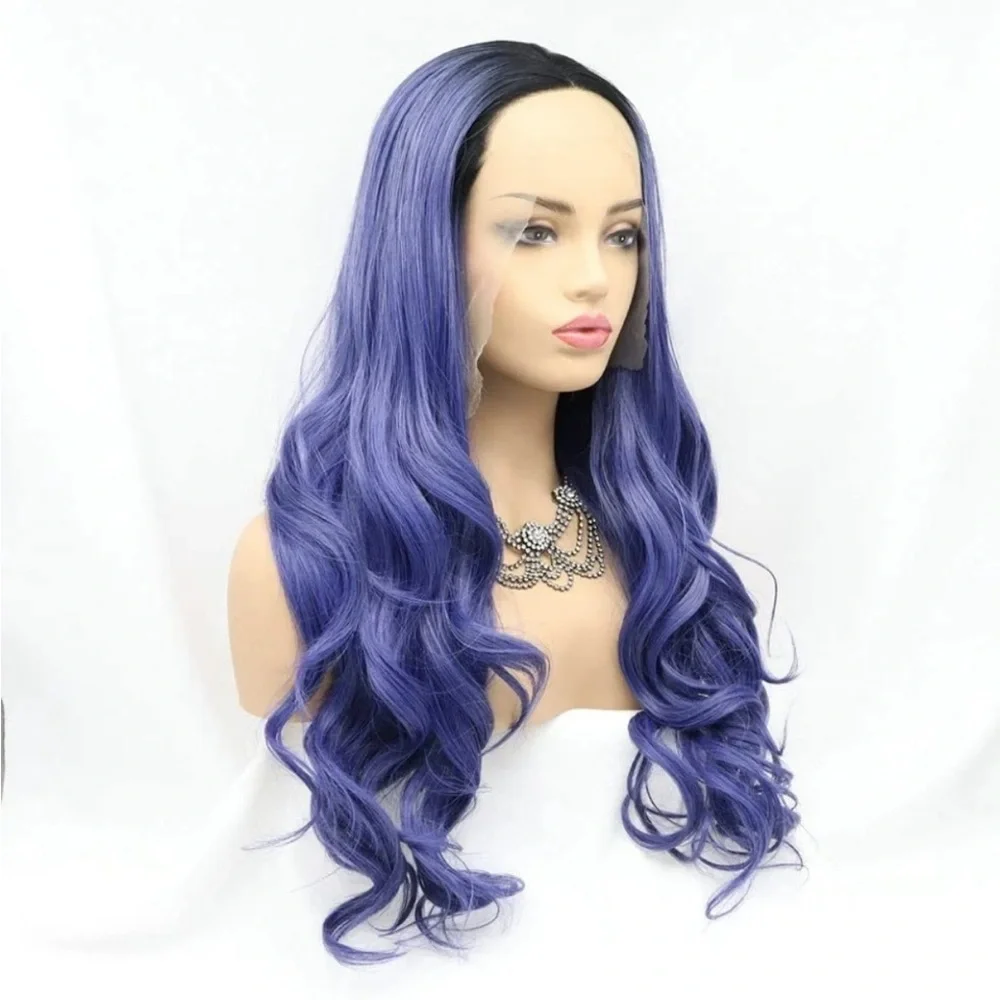 BLUE BODY WAVY Beautiful Lace Front Wig NEW